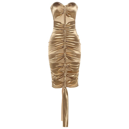 Maddy Ruched Silky Dress