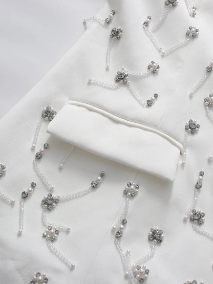 Chic Beaded Blazer Pants Set