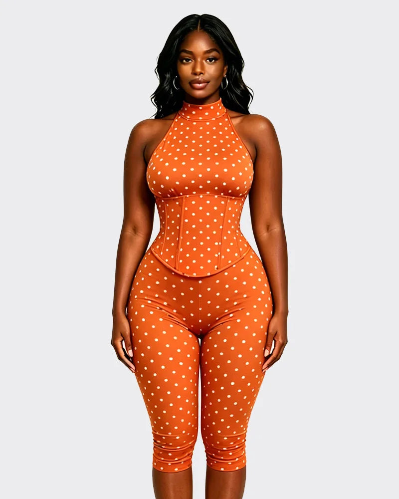 Polka Dot Corset Romper