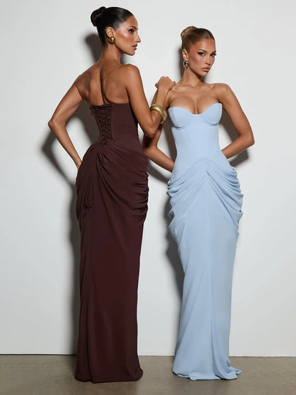 Grande Dame Ruched Maxi Dress