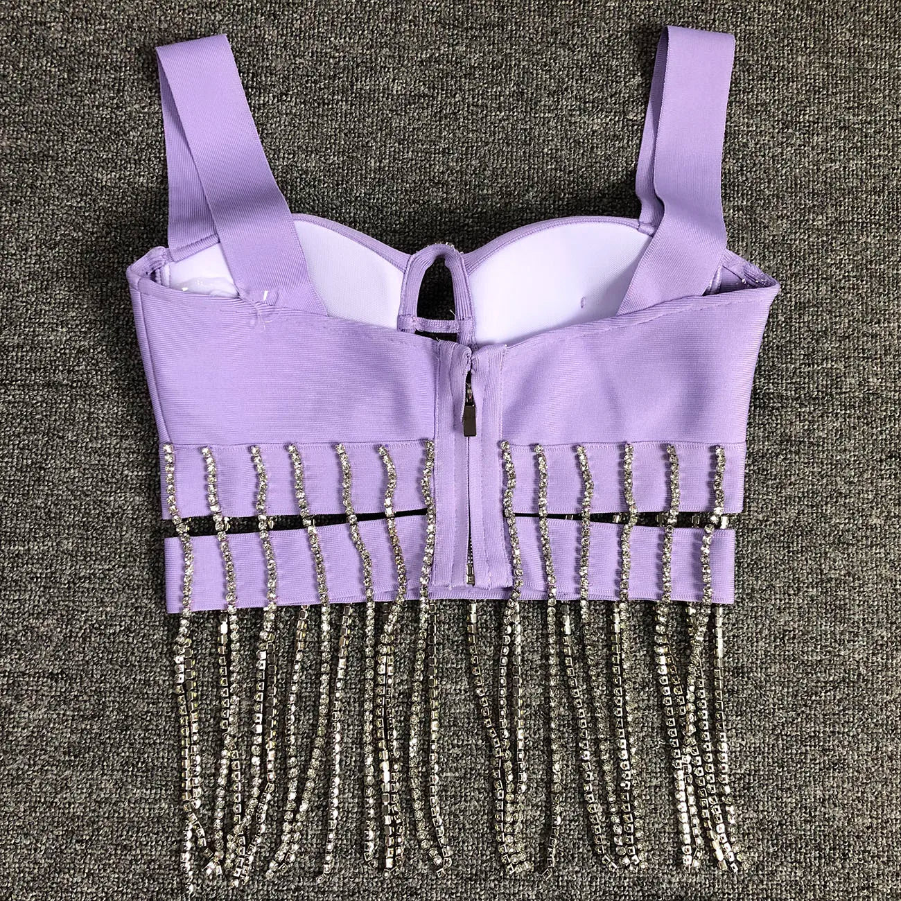 Purple Chain Bandage Skirt Set