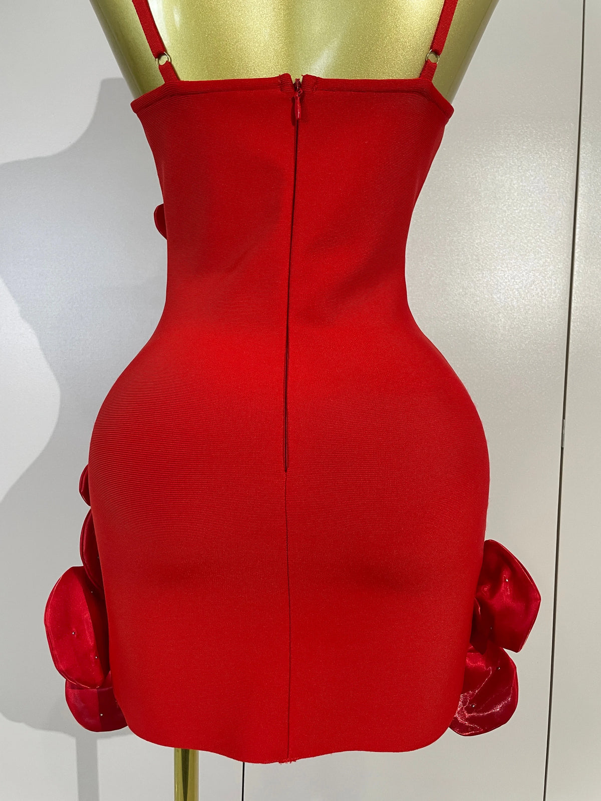 Chic 3D Beaded Flower Bandage Mini Dress