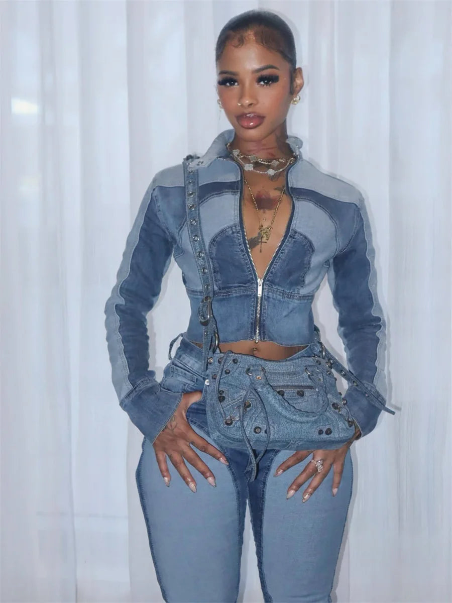 Shya Tracksuit Denim Set