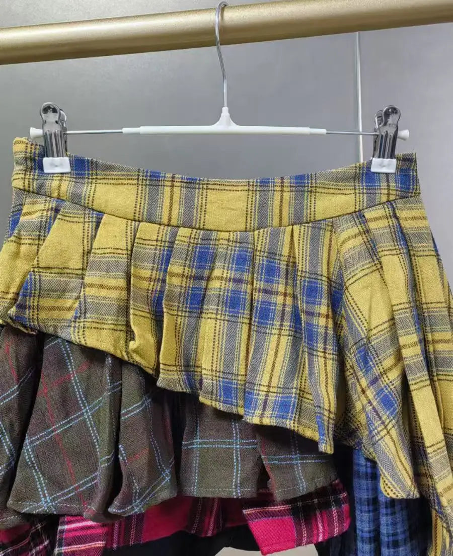 She Plaid High Waist Skirt