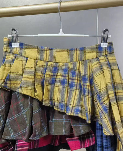 She Plaid High Waist Skirt