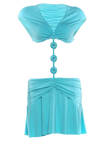 Blue Bodycon Mini Dress