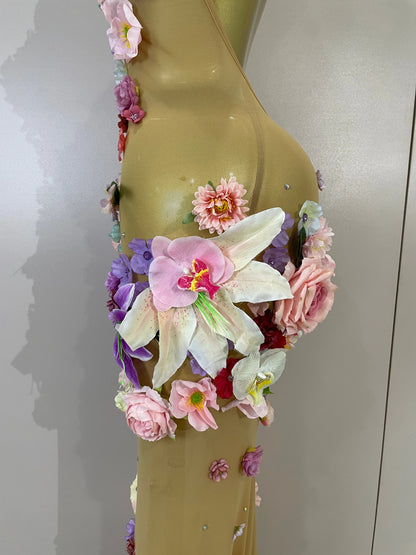 Luxe Flower Mesh Maxi Dress