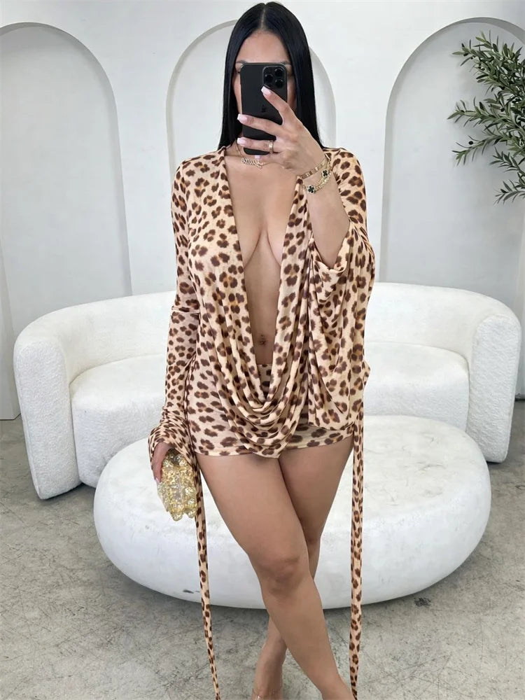Polka Dot Print Mini Dress