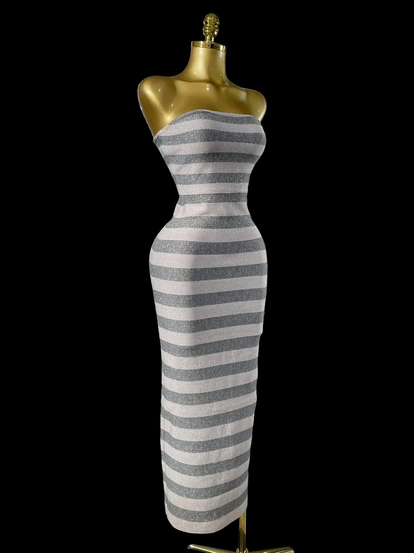 Silver Sequins Bandage Dress