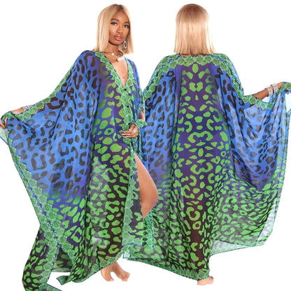 Kimono Chiffon Kaftan Maxi Dress