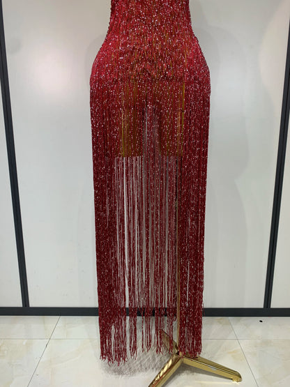 Gizel Tassel Maxi Dress