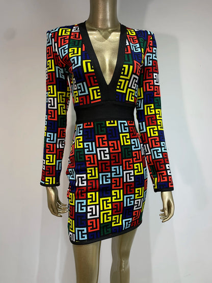 Luxe Jacquard Bandage Mini Dress