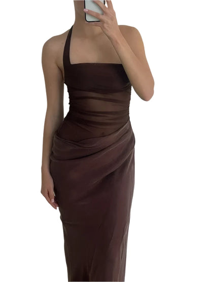 Bella Ruched Satin Dress