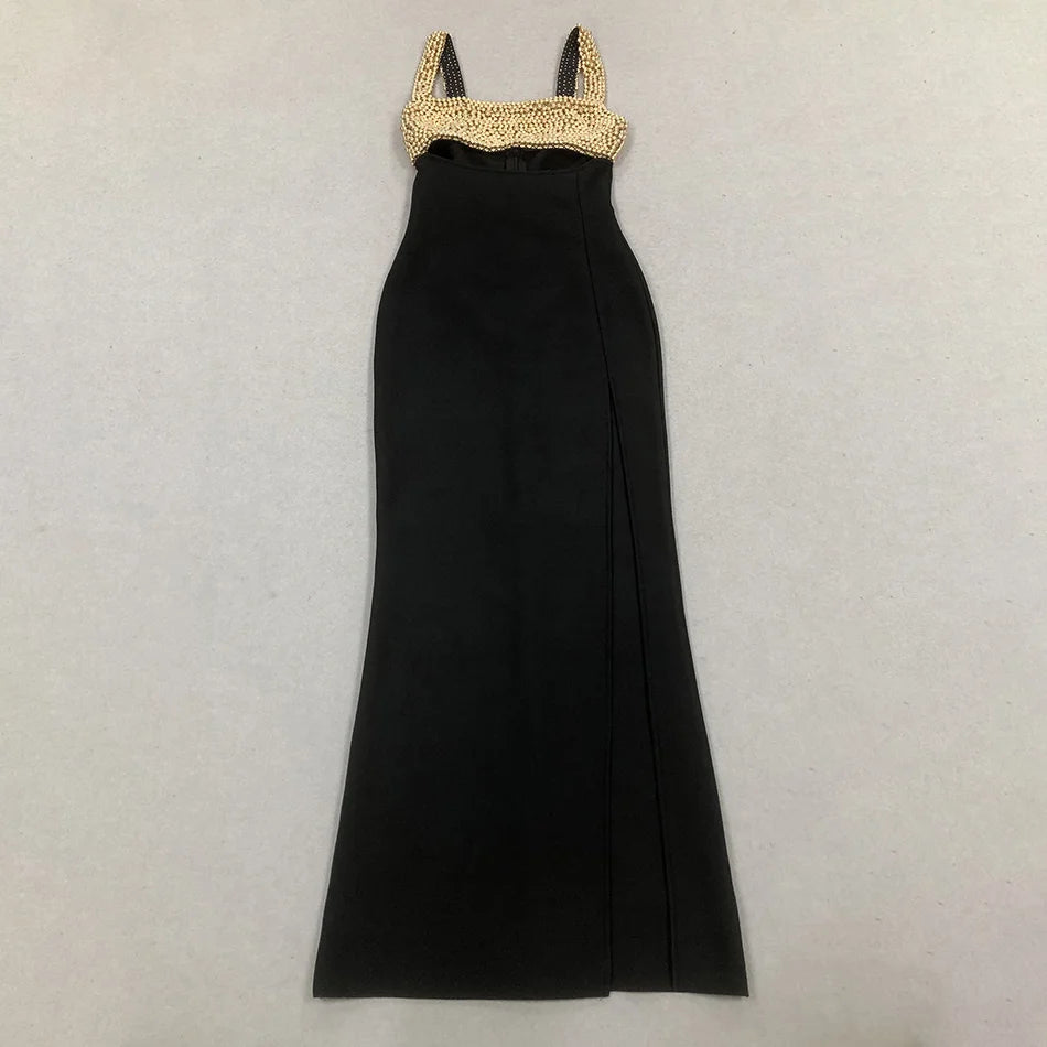 Pearls Embellished Bandage Dress