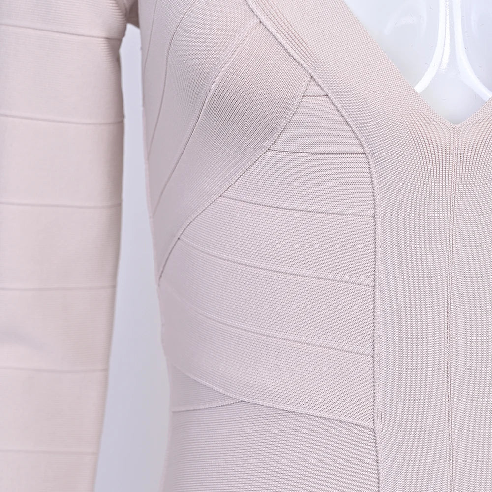 Plunge V Neck Bandage Mini Dress