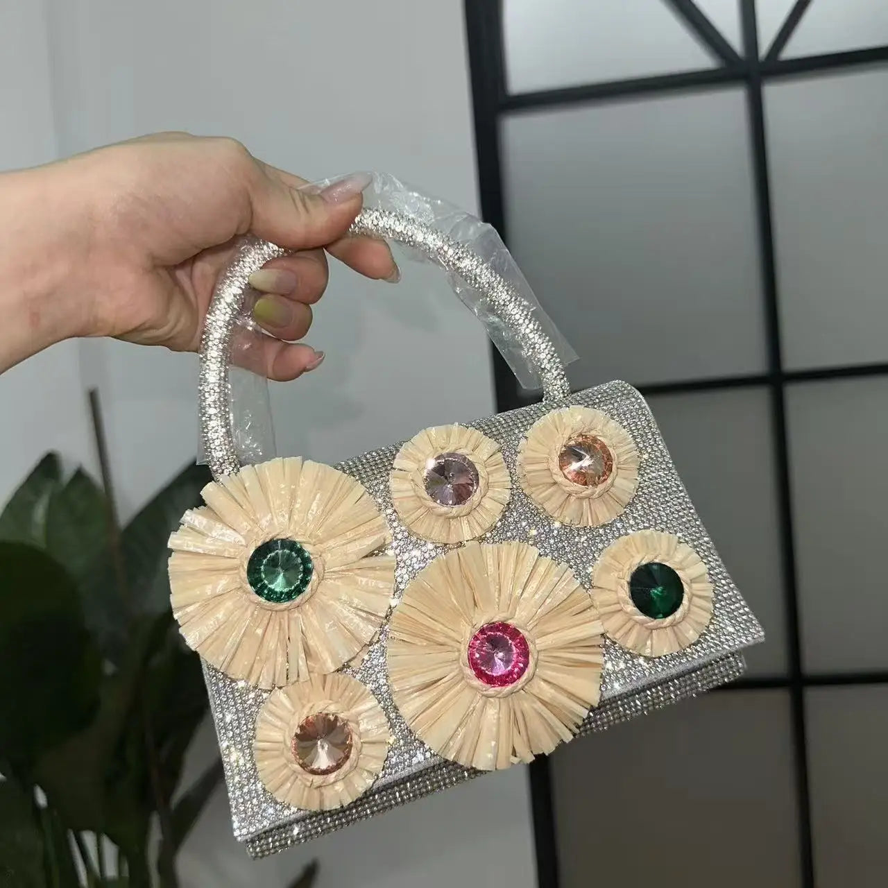 Flower Basket Straw Bucket Handbag