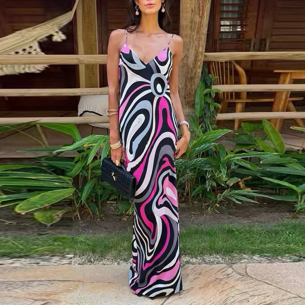 Vintage Satin Maxi Dress