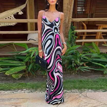 Vintage Satin Maxi Dress