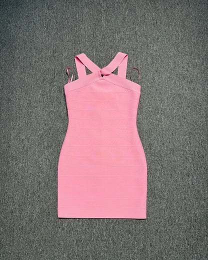 Pink Bodycon Bandage Mini Dress
