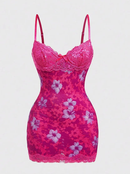 Floral Lace Mini Dress