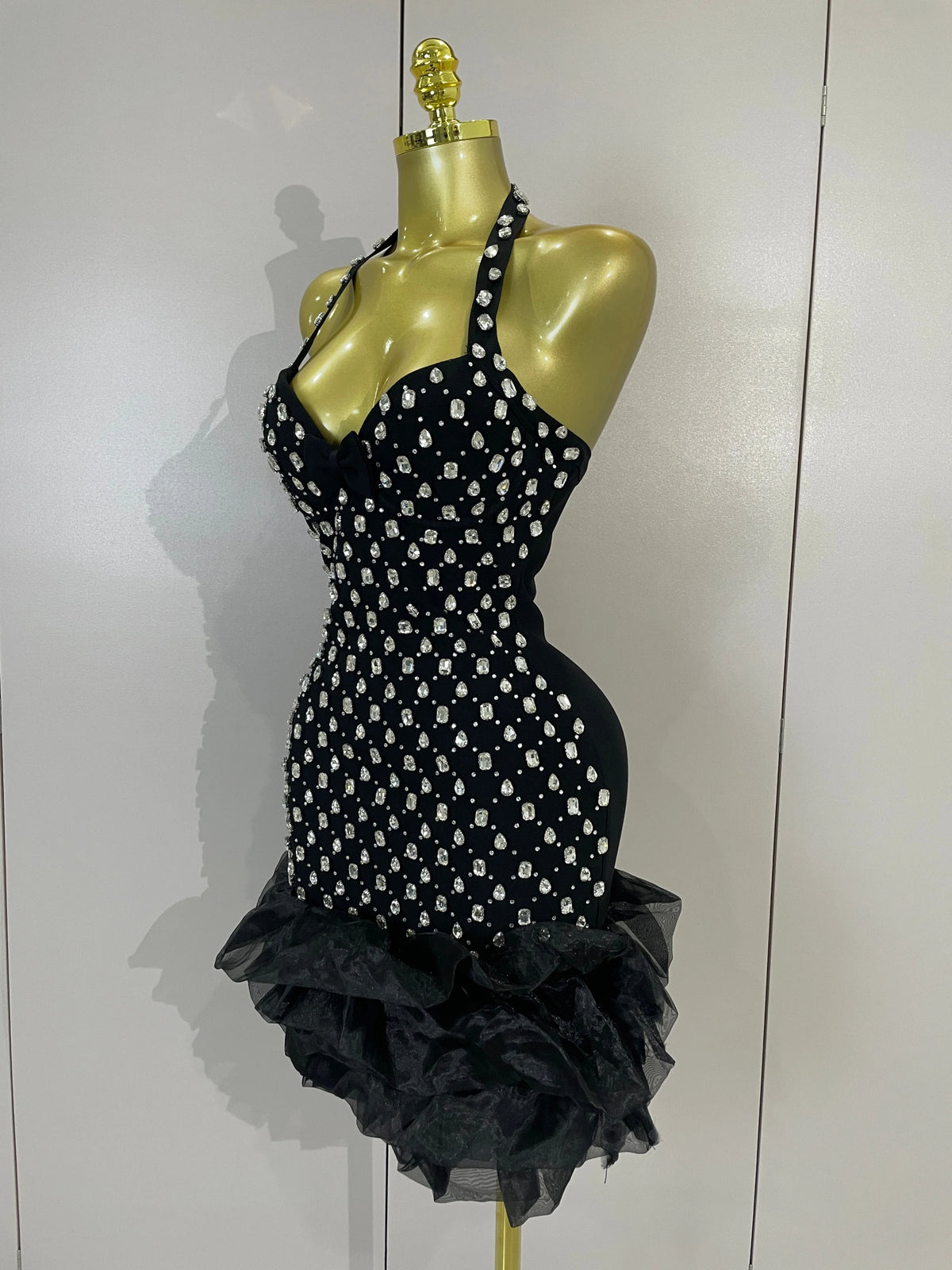 Sarah Rhinestone Bandage Mini Dress
