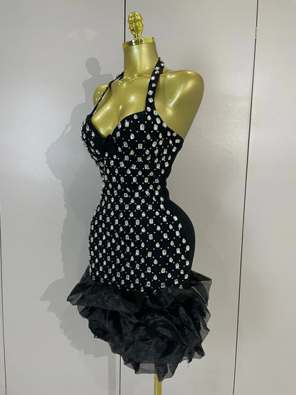 Sarah Rhinestone Bandage Mini Dress