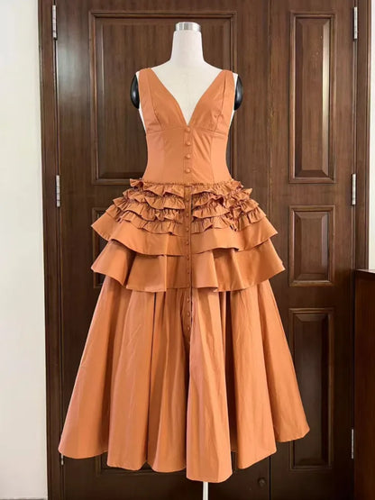 Jenae Puff Midi Dress
