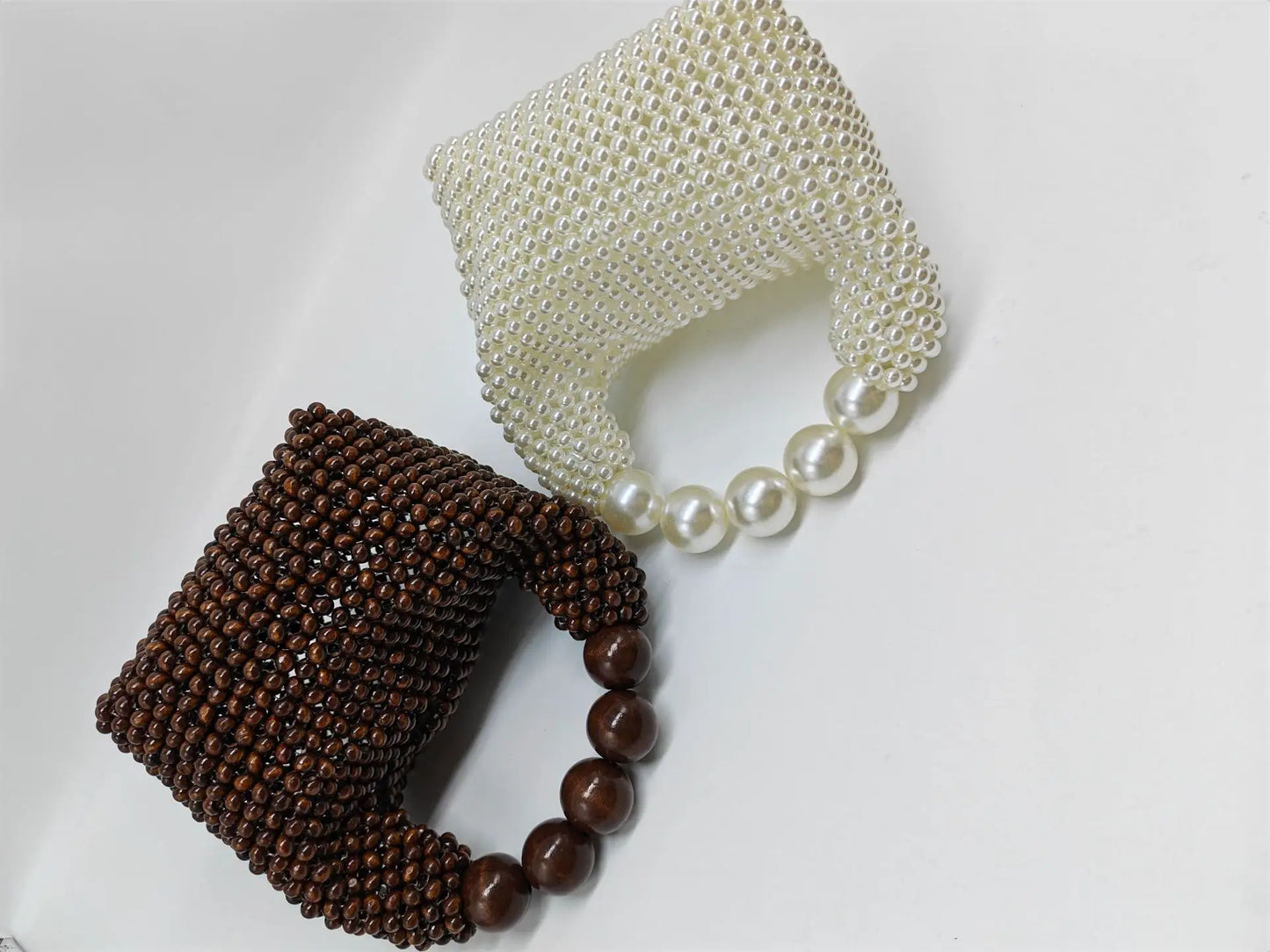 Wooden Bucket Beaded Bag