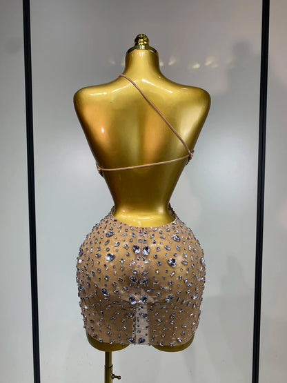 Mila Rhinestone Mini Dress