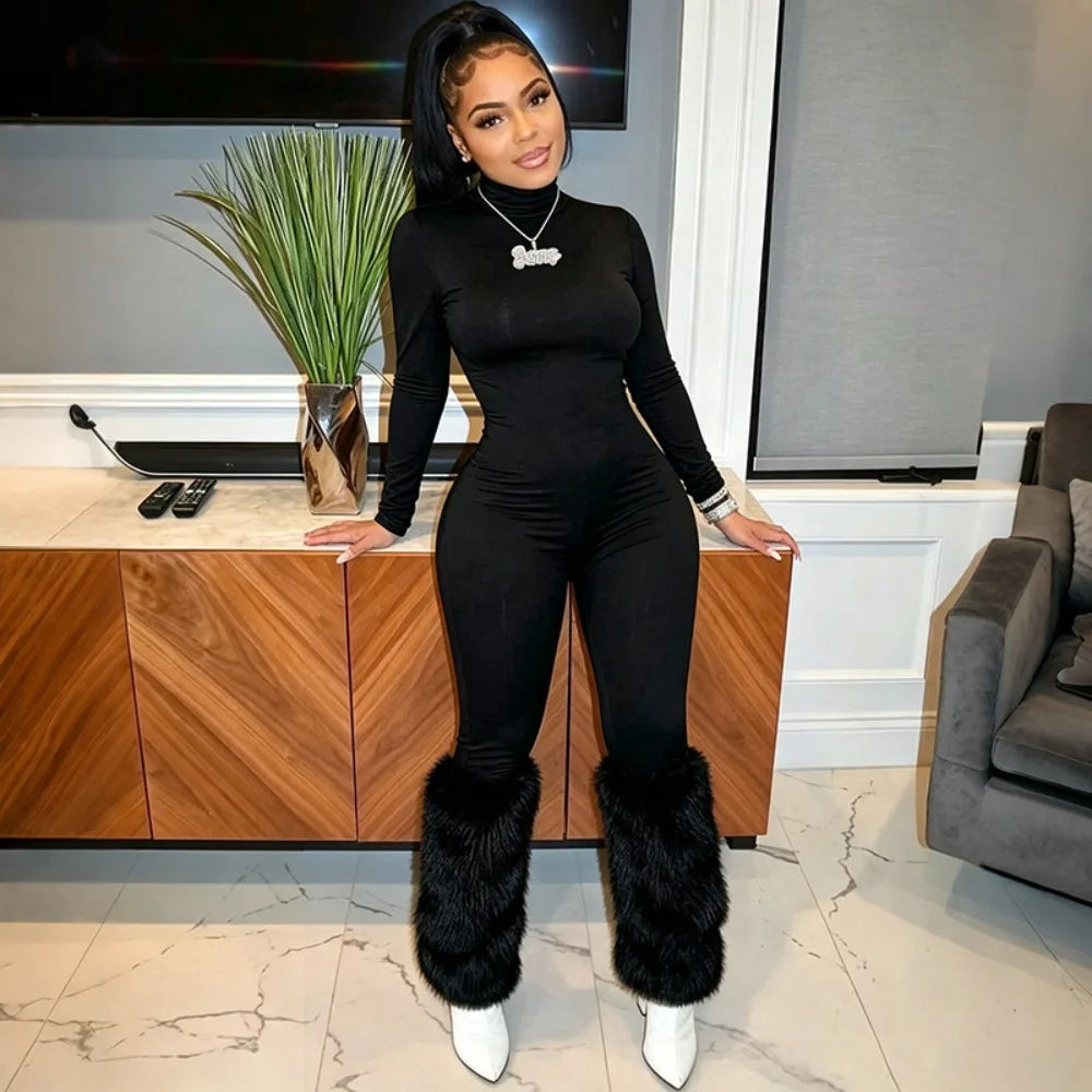 Solange Fur Jumpsuit