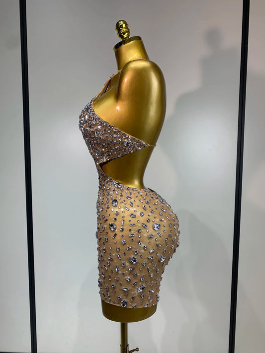 Mila Rhinestone Mini Dress