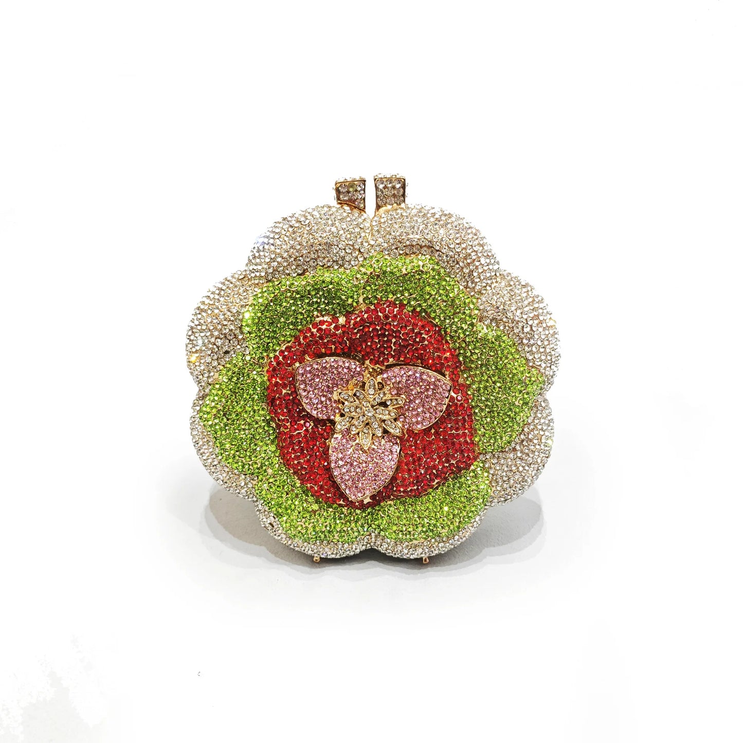 Floral Crystal Clutch Purse
