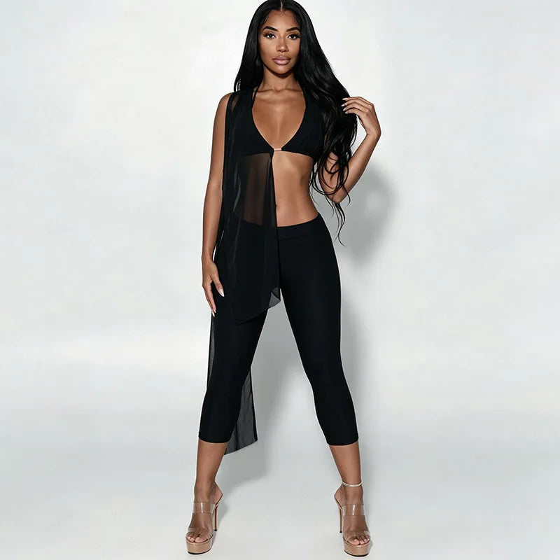Melynda Mesh Capri Set