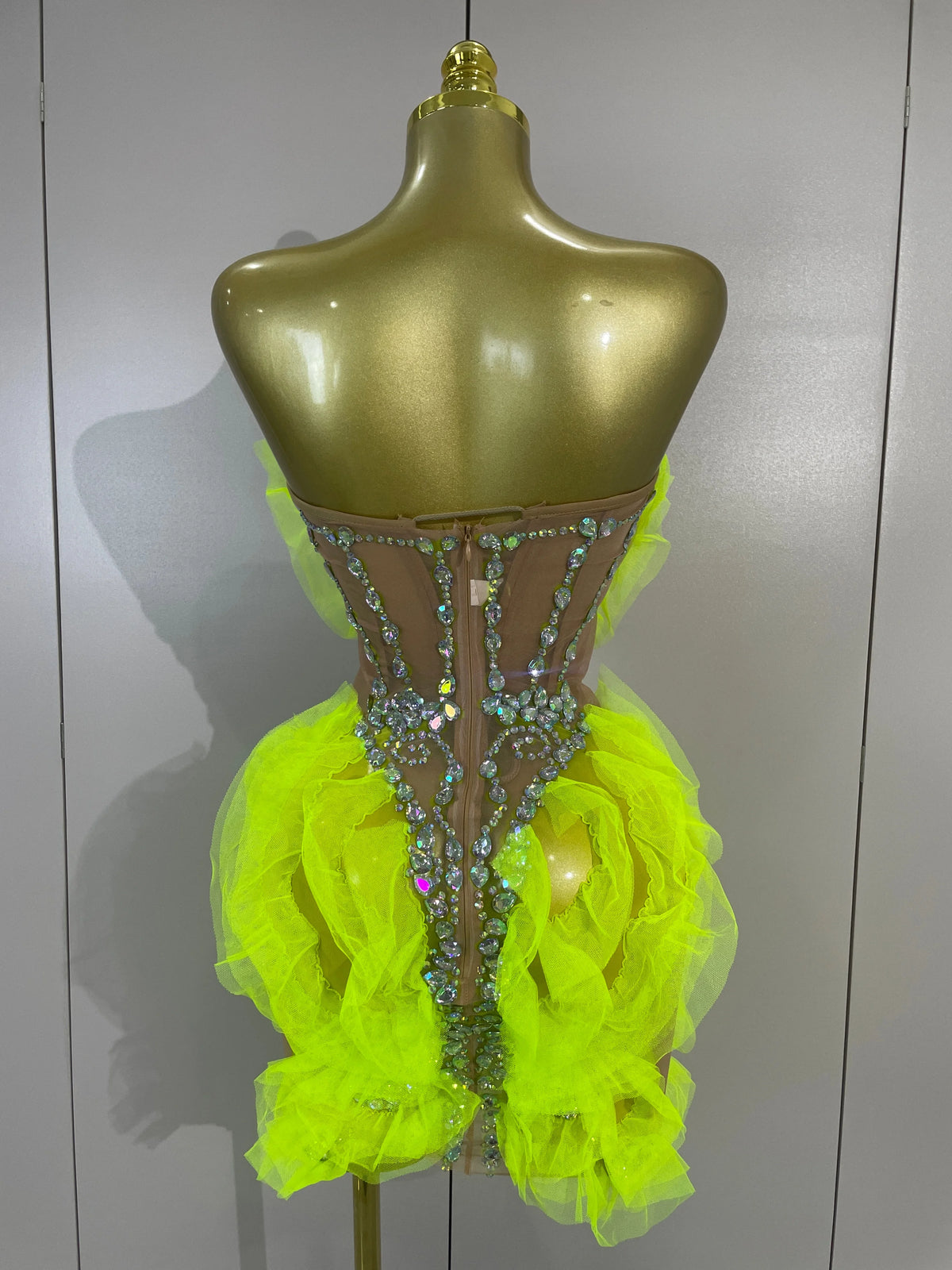 Pauline Mesh Ruffled Mini Dress