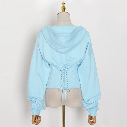 Hoodie Bandage Corset Jacket