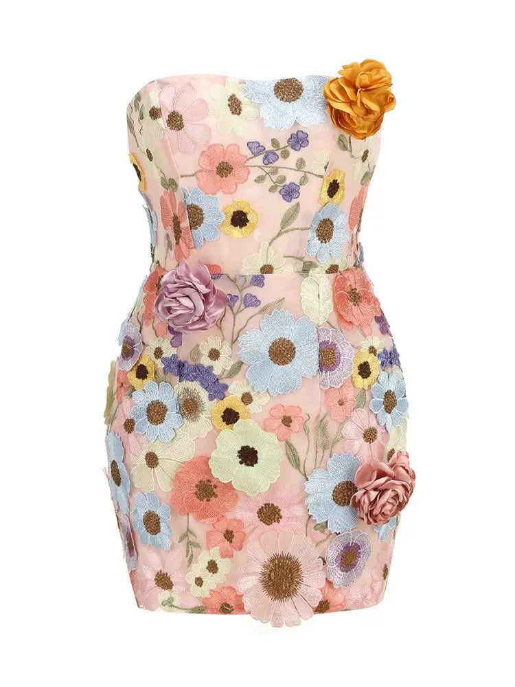 Floral Pattern Mini Dress