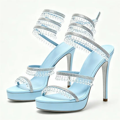 Nisha Rhinestone Platform High Heels