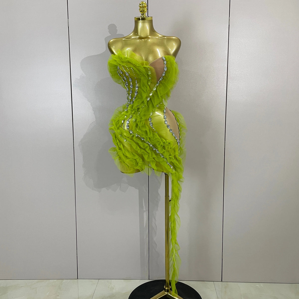 Lorna Green Mesh Mini Dress
