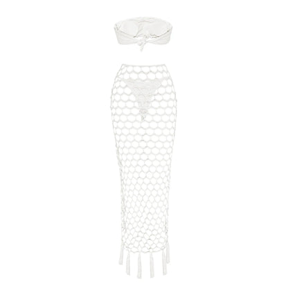 Lilithia Crochet Knit Bikini Skirt Set