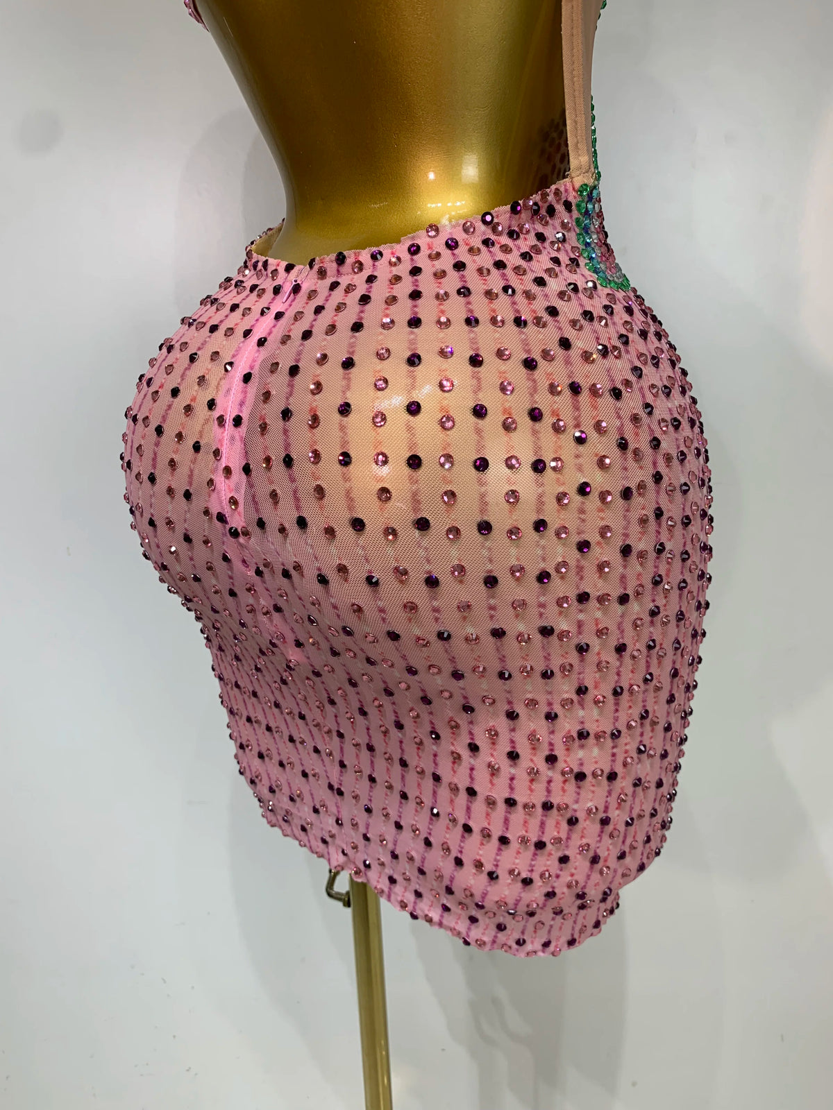 Butterfly Crystal Mesh Mini Dress