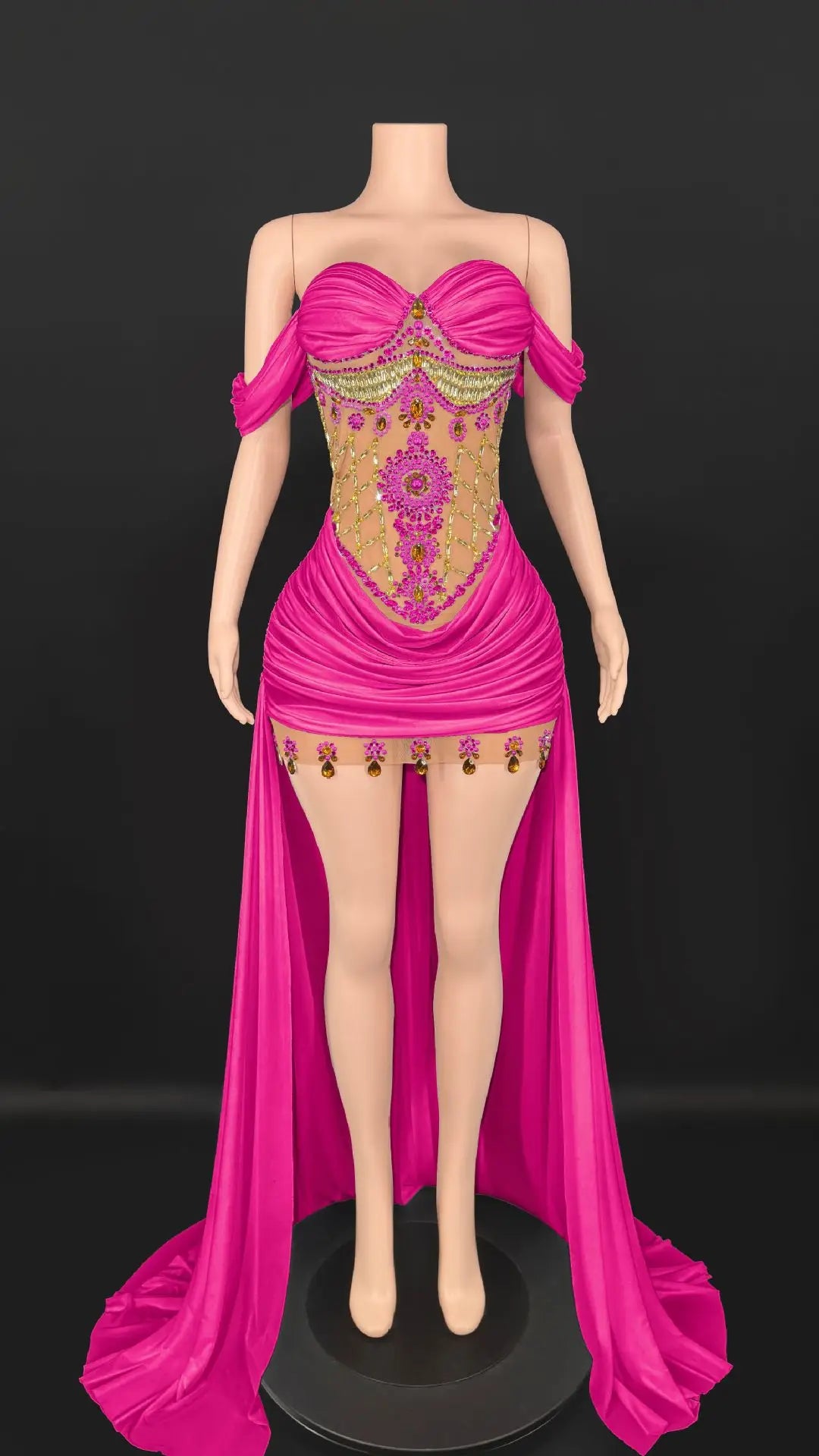 Marina Off-Shoulder Tail Dress