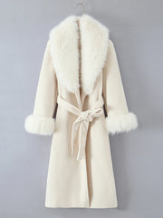 Fur Collar Elegant Trench Coat