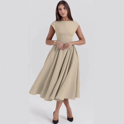 Modern Pleated Midi Dress