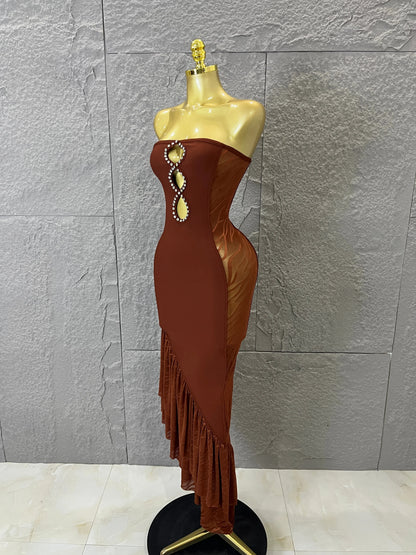 Brownie Asymmetrical Bandage Dress
