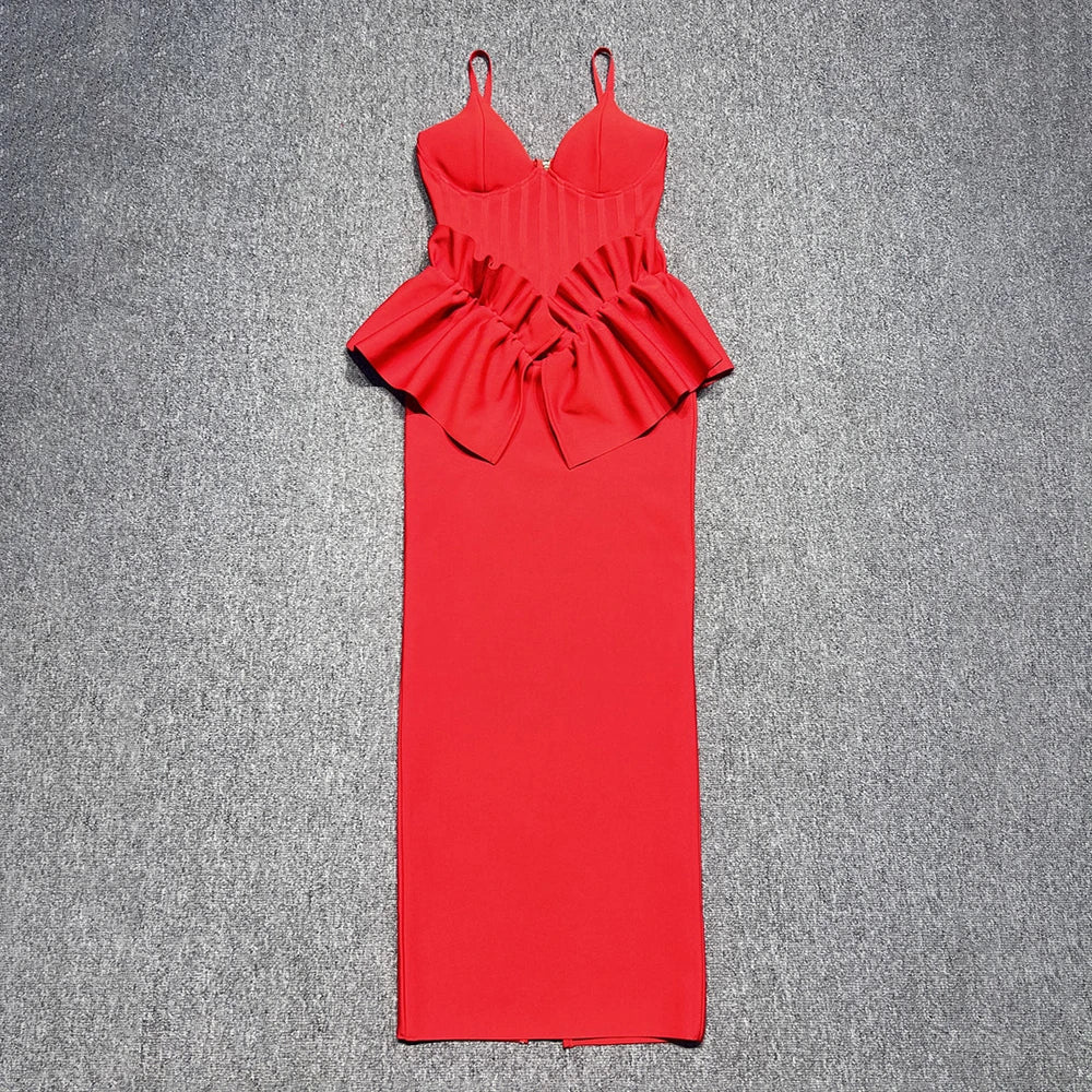 peplum bandage dress Spaghetti Strap Peplum Bandage Mini Dress