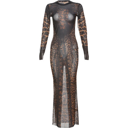 Lena Leopard Mesh Dress