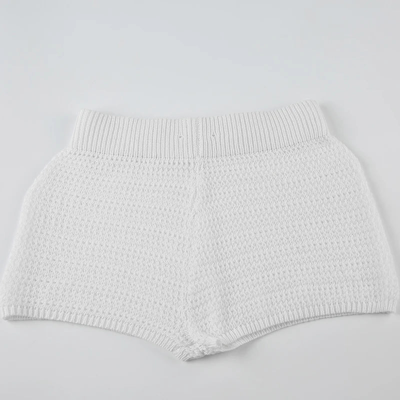 Contrast Knit Short Set