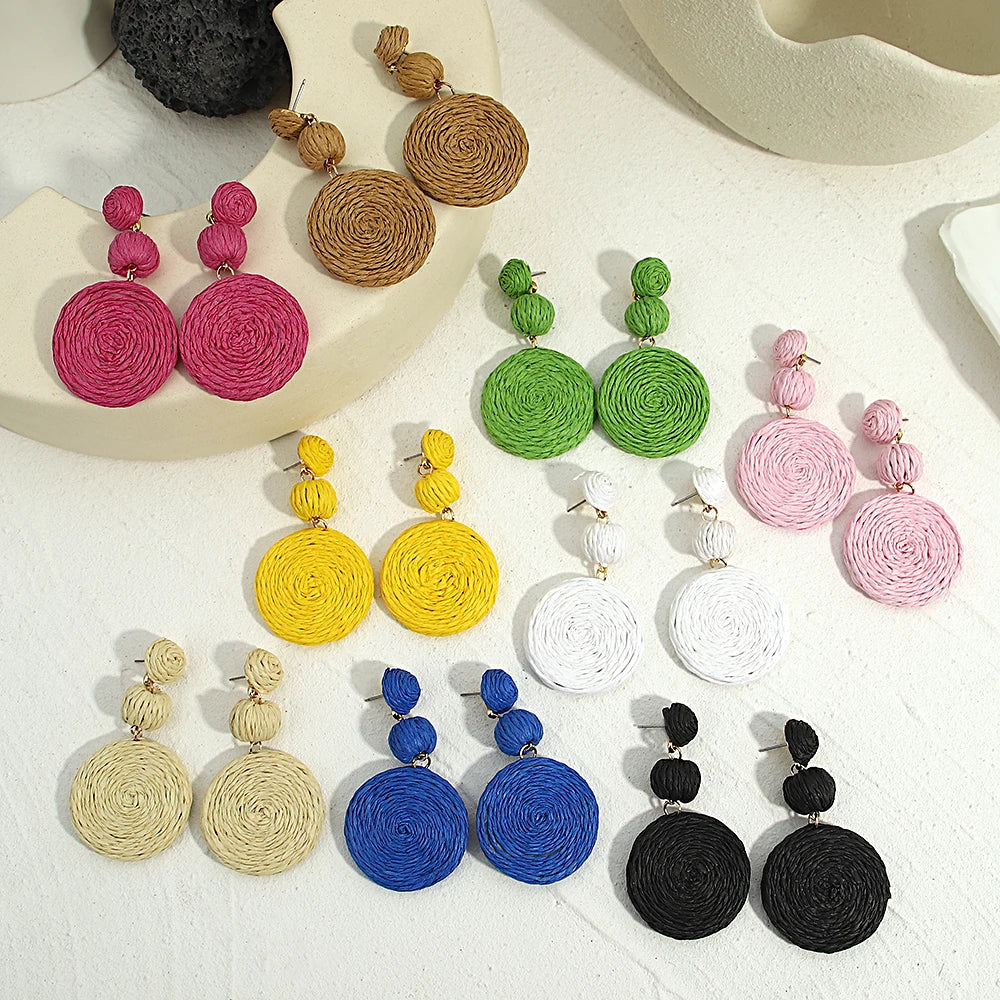 Handmade Rattan Knit Earrings