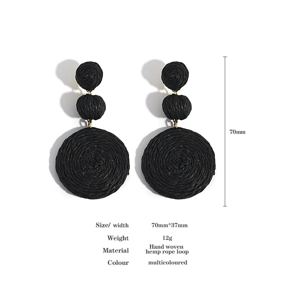 Handmade Rattan Knit Earrings