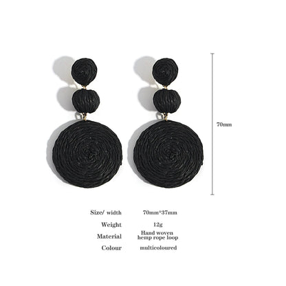 Handmade Rattan Knit Earrings
